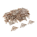 50 Pieces Wooden Embellishments Wood Carved Corner Onlay Appliques for Wooden