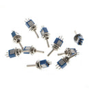 10x AC 250V/1.5A 125V/3A SPDT 3-Pin On/On 2 Position BlueMini Toggle Switch