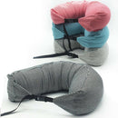 Microbeads U Shaped Travel Pillow Airplane Car Comfort Neck Support Black