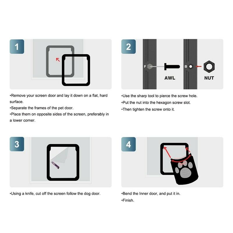 Pet Screen Door - Pet Window Screen Dog Door Screen Door for Cats Dogs--Sma