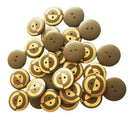 30pcs Round 2 Holes Buttons Wood Sewing Buttons for DIY Craft Scrapbooking