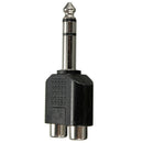 6.35mm 1/4 inch Male Stereo To 2 Dual RCA Female Y Splitter Audio Adapter C