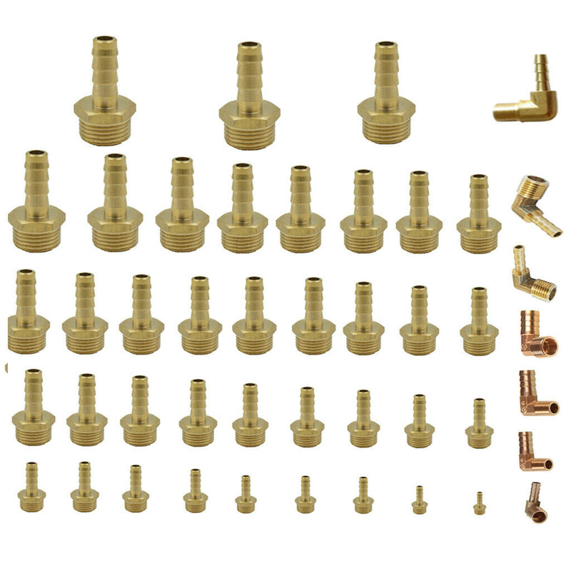 2x1/2 16mm Elbow Gas Nozzle Brass 90 Degree Elbow Barbed Hose Pipe Fittings