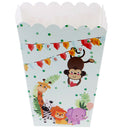 6pcs/lot Safari Animals Popcorn Box Candy Case for Kids Birthday Party Decor'OZ