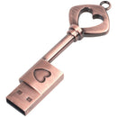 USB 2.0 Metal USB Pen Drive Pure Copper Heart USB Flash Drive Key (Copper,  J2V9