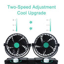 Mini 6 Inch Car Fan Double Head Shaking Small Electric Auto Fan Universal S