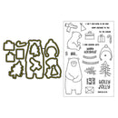 2pcs DIY Color Bear Stamp Stencil Cutting Die Christmas Silicone Seal (C) A