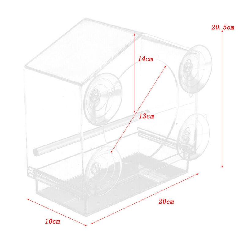 Acrylic Bird Seed Container Feeder For Birds Cage Weatherproof Birding