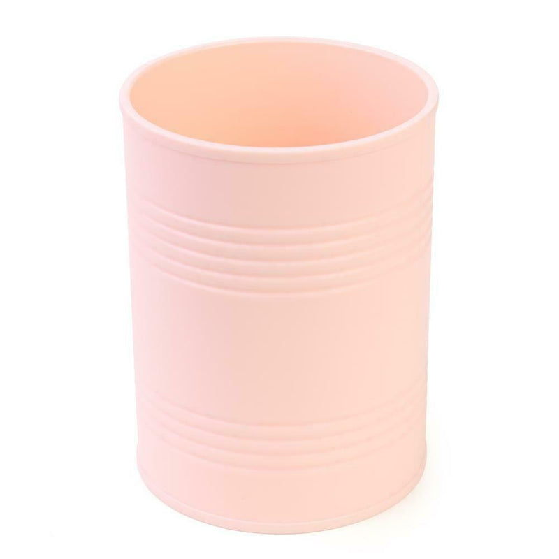 Desktop Cylinder Storage Box Pen Holder Cosmetic Jewelry Container (Khaki) A