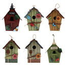 2 Pieces Natural Rustic Wooden Birdhouse, Small Hanging Birdhouse Outdoor,