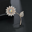 5X(Women'S Fashion Opal Rhinestone Alloy Sun Flower Brooch Sunflower Brooc T5B2)