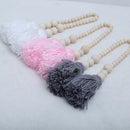 Ball Pendant with Wooden Beads Kids Baby Nursery Hanging Decor White
