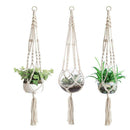 3pcs Macrame Plant Hanger Basket Ceiling Socket Flowerpot Indoor Home Decor