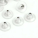 100 X Plugs PlasticÂ +Â Metal Nut for earrings 11 * 6mm