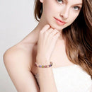 linked bangle bracelet Cubic Zirconia chain fashion Women gift Bridal, 18CM