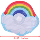 1 Pcs Inflatable Floating Rainbow Clouds Drink Cup Holder for Pool Swim Ring  FT