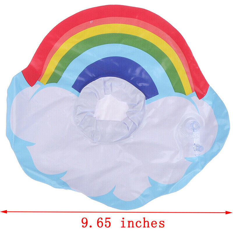 1 Pcs Inflatable Floating Rainbow Clouds Drink Cup Holder for Pool Swim Ring  FT