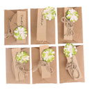 6pcs Kraft Paper Dry Flower Greeting Card with Envelope For Christmas Weddi3C