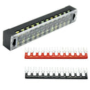600V 15A Double Row 12 Positions Screw Terminal Block with Barrier Strips
