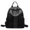 Punk Women Rivets PU Leather Zipper Backpack Teen Girls Casual Shoulder Bag A