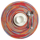 Braided Colorful Round Place Mats for Kitchen Dining Table Runner Heat Insu V3I2