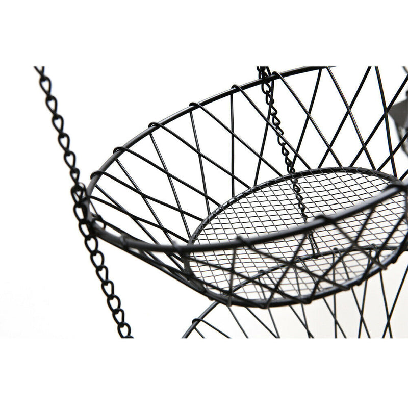 Plants Fruit Basket Pierced Country Style Home Space Saving Chain Hanging 3 Tier