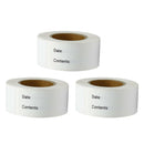 3 Rolls 375pcs Freezer Refrigerator Labels Stickers Paper Self-Adhesive