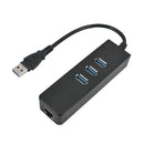 High Speed 3 Ports Usb 3.0 Hub 10/100/1000 Mbps To Rj45 Gigabit Ethernet La