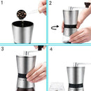 Manual Coffee Grinder, Ceramic Burr Mill with Adjustable Setting, Portable