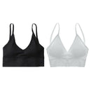 2x Bustier Crop Top Bralette Women Padded Bra Women Sports Bra Soft Spaghetti