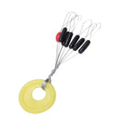 700 Pcs/100 Groups Fishing Bobber Stopper 7 In 1 Black Rubber Oval Float Sp