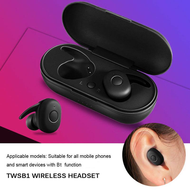 B1 Wireless Bluetooth Mini Earphones TWS Music Sports Headphones (Black) A
