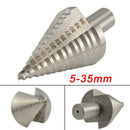 13 Step Spiral Groove Conical Cone Drill 5-35mm Titanium HSS Bit Set Cutter ME