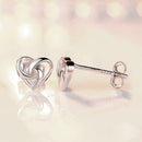 Female Imitation 925 Stunning sweet Heart Stud Earrings UK Womens Jewellery Y1Y9