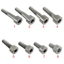 5x M8*25 Titanium Alloy GR5 TC4 Screws Hexagon Head Machine/ Hand Screws