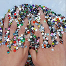 1000 Mixed Color Acrylic Nail Art Glitter Rhinestone Nail Tool DIY Decoration LJ