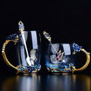 Beauty And Novelty Enamel Coffee Cup Mug Flower Tea Glass Cups For Hot And  V8F7