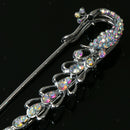 2 Pieces Large Durable Metal Kilt Scarf Brooch Safety Rhinestone Brooch Pins
