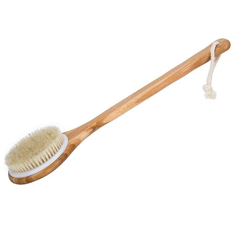 Best Bath Dry Body Brush -Natural Boar Bristles Shower Back Scrubber With L F6O6