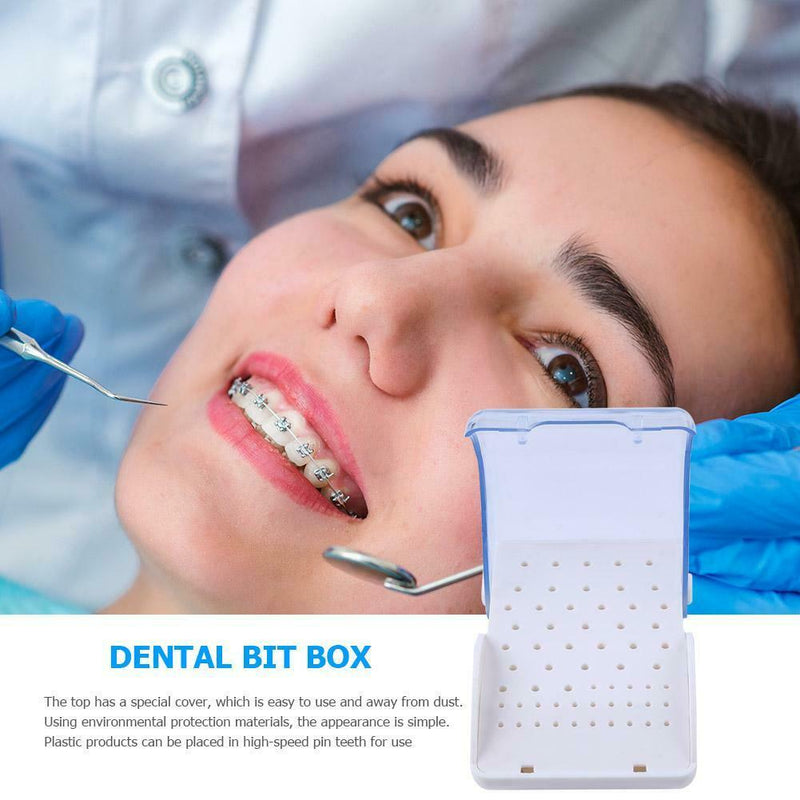 Dental Plastic Bur Box 60 Holes Drill Placement Box Oral Care Dental Tools A