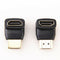 90 Degree + 270 Degree HDMI Male to Female Right Angle Connectors Adapter 2Pcs