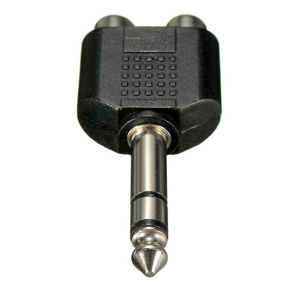 6.35mm 1/4 inch Male Stereo To 2 Dual RCA Female Y Splitter Audio Adapter C W1Z4