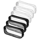 6 Pieces Clear PVC Pen Pencil Case with Zipper, for School Office Stationer T8K1