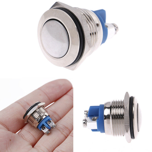 1Pc 16mm waterproof momentary metal push button switch round switc Bj