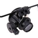 Glasses Type with LED Magnifying Glass 20X Magnifier Repair Microscope