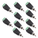 10Set RCA Connectors Male Plug to AV Screw Terminals Video AV Balun Adapter