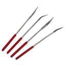 160 x 4mm Lapidary Bent Curved Diamond Needle Files Red Handle 10 Pcs
