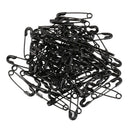 Metal Fastening Tool Safety Pins 0.8 x 0.2 Inch 100 Pcs Black
