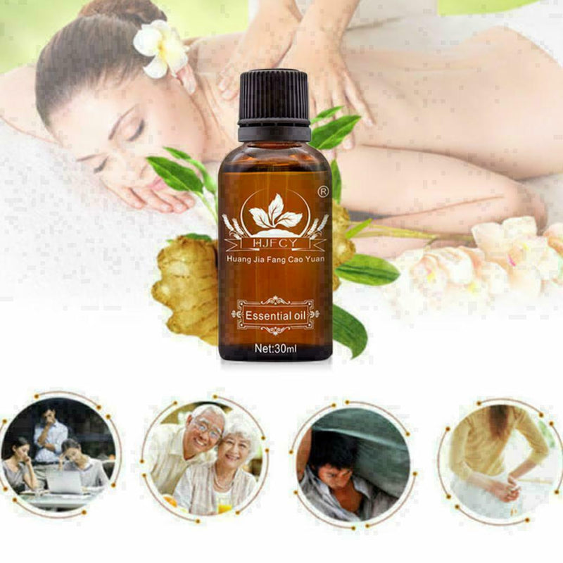 30ML 100% Natural Plant Ginger Oils Therapy Lymphatic Drainage Massage Comf P2X7