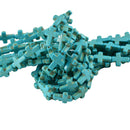 2 Pcs Howlite Turquoise Loose Cross Spacer Beads Charms Jewelry Findings DIY